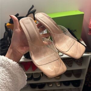 Amazon Nude and Clear Strap Heels